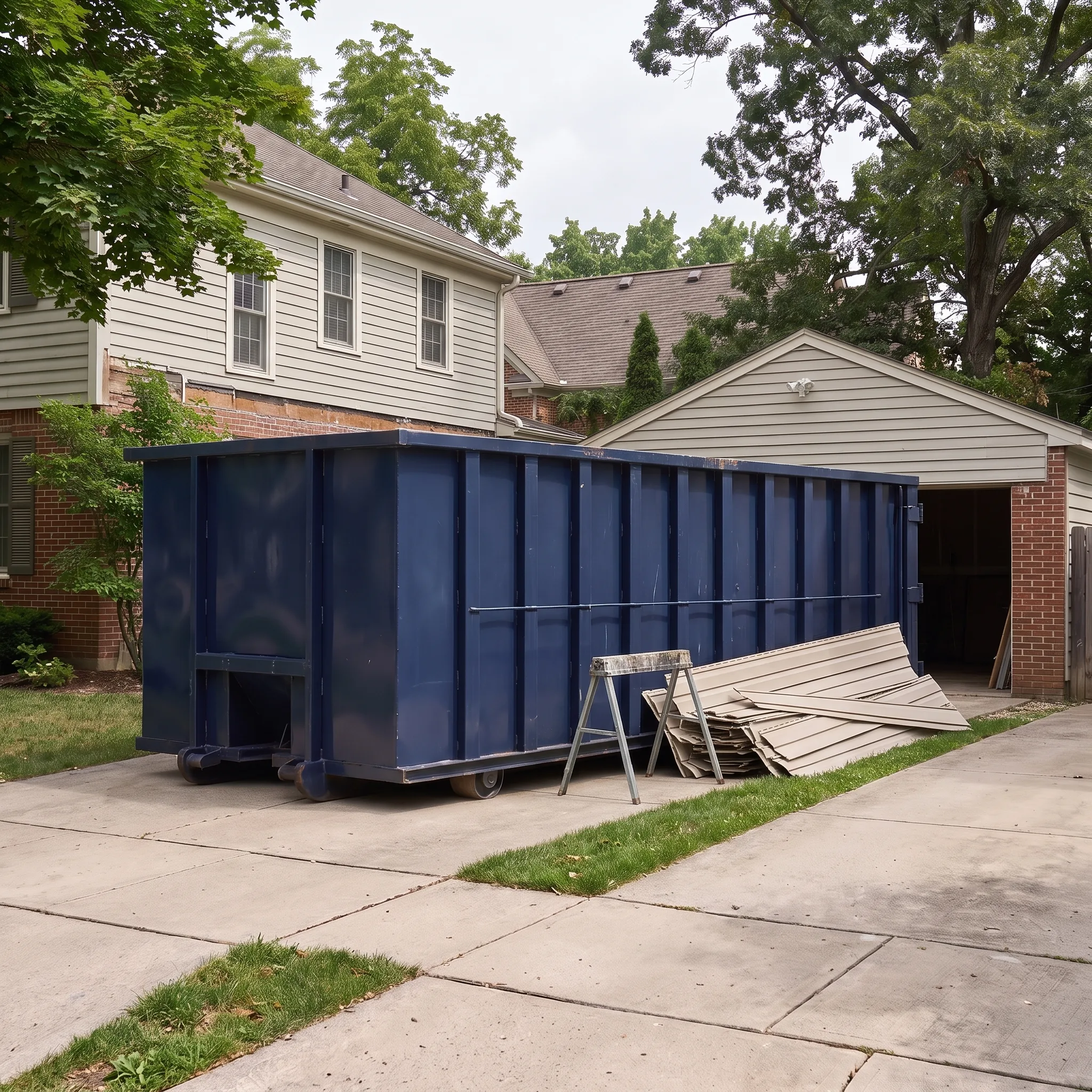 Dumpster on a Macomb County, MI job site